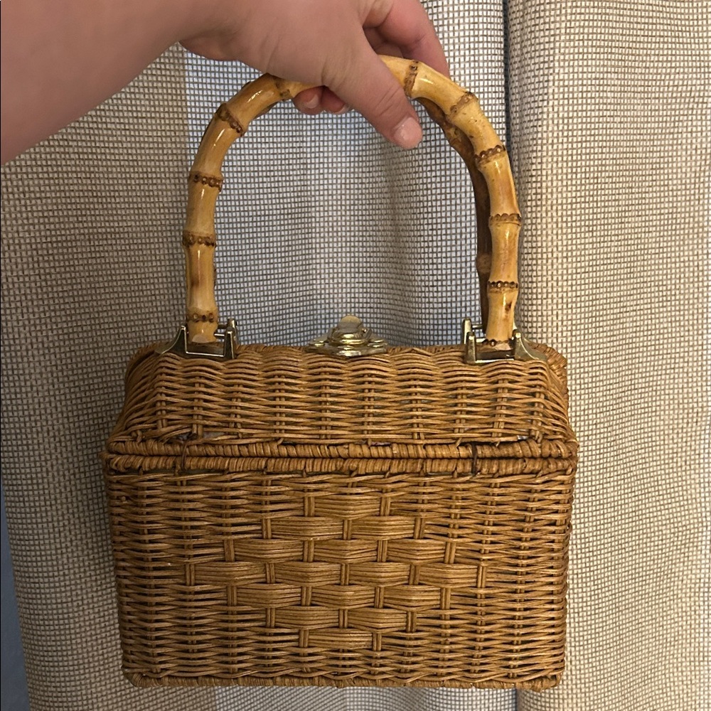 Elegant Woven Bamboo Handle Bag